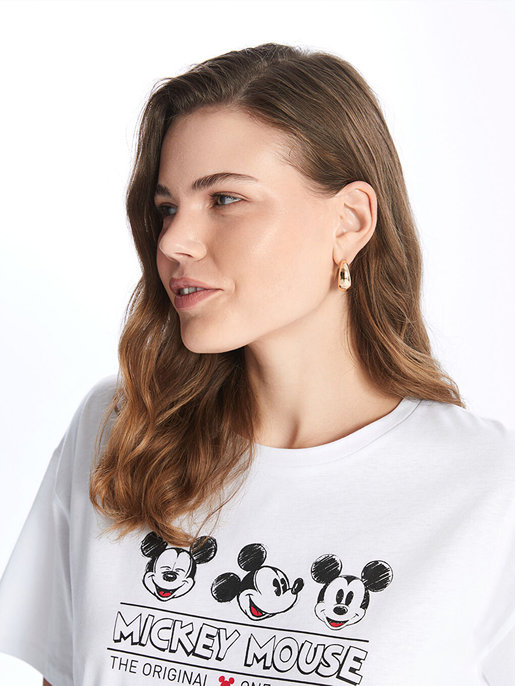 Crew Neck Mickey Mouse Printed Short Sleeve Maternity T-shirt -S4KN97Z8-E5X