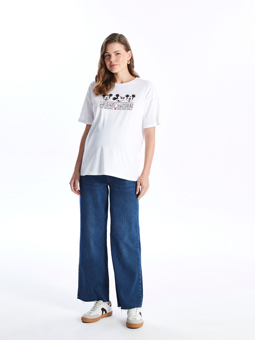 Crew Neck Mickey Mouse Printed Short Sleeve Maternity T-shirt -S4KN97Z8-E5X