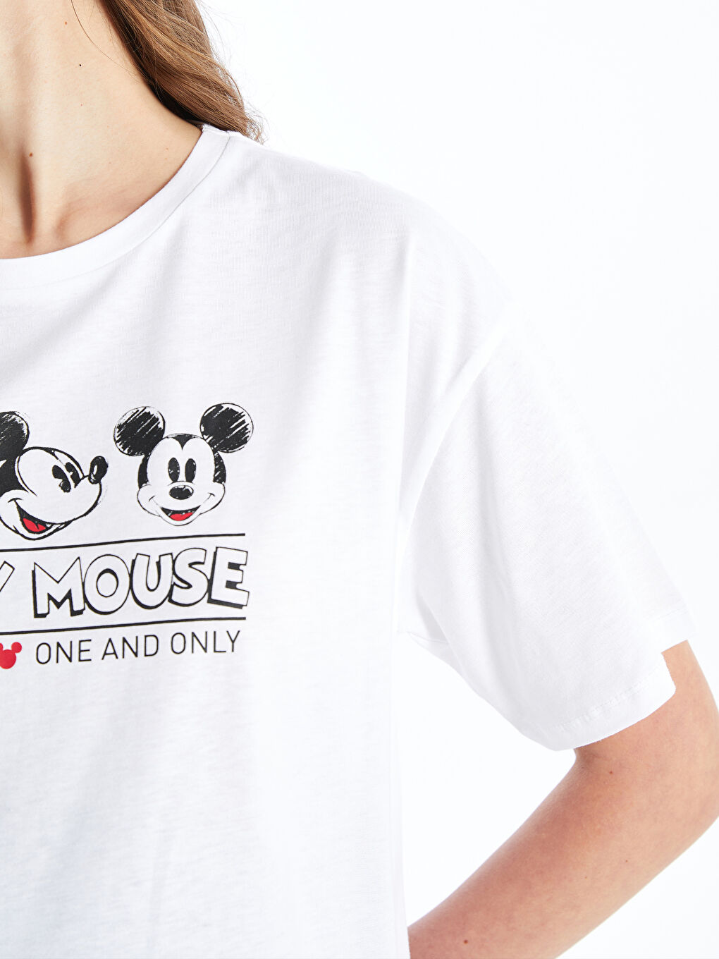 Crew Neck Mickey Mouse Printed Short Sleeve Maternity T-shirt -S4KN97Z8-E5X