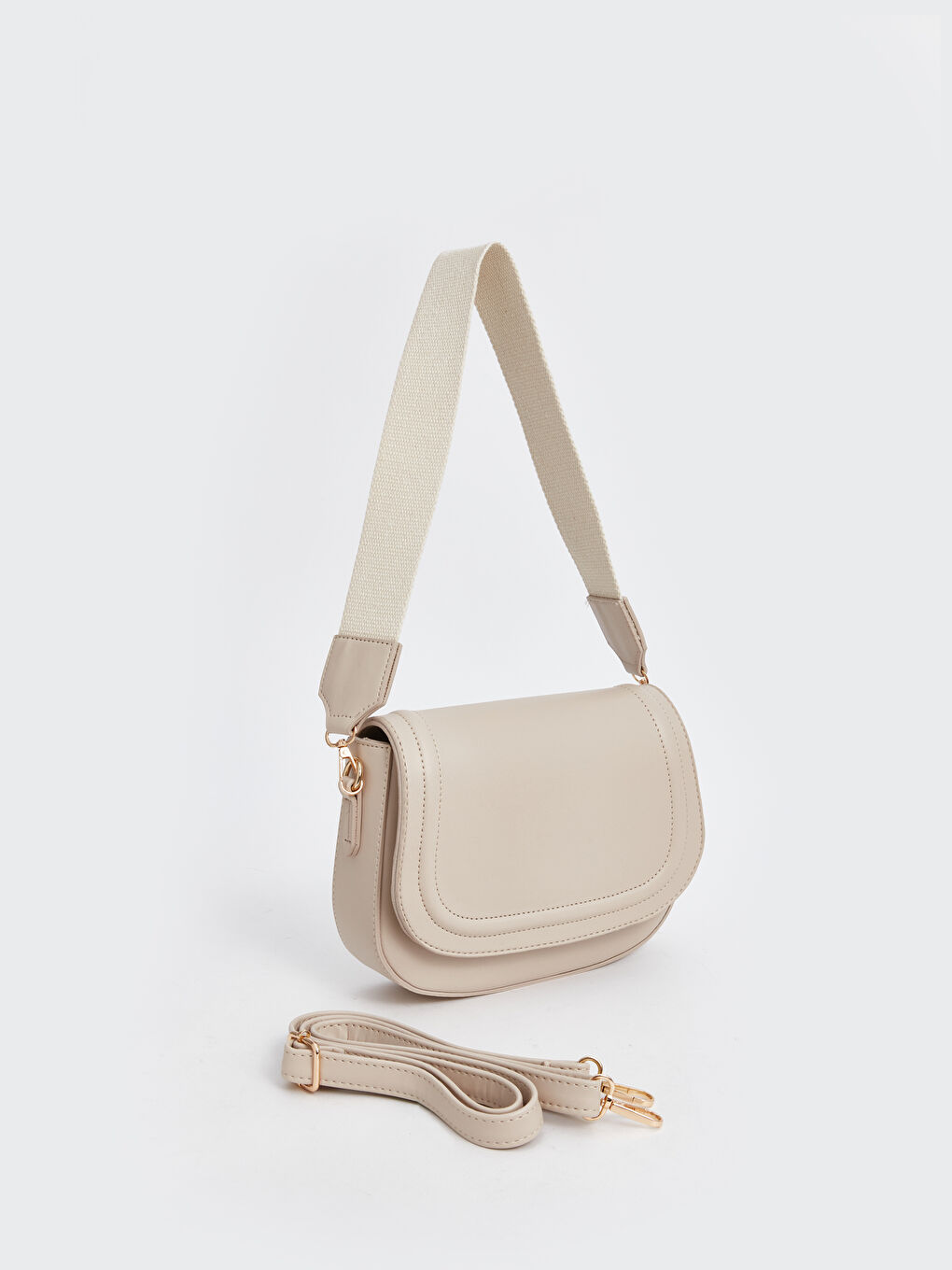 LCW ACCESSORIES Ekru Deri Görünümlü Kadın Omuz Çantası - 2