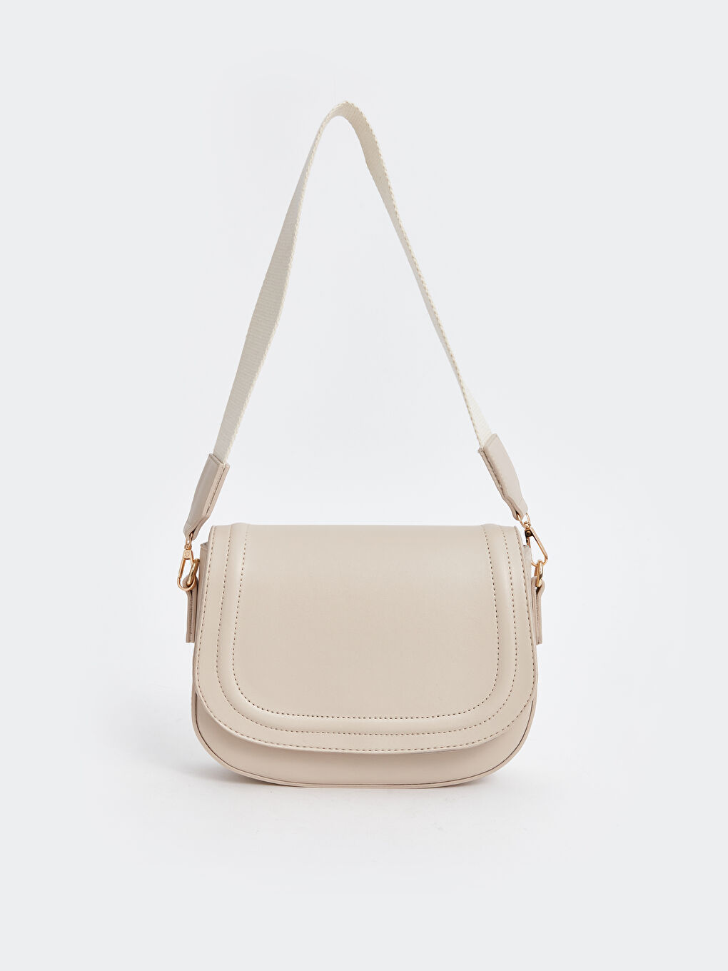 LCW ACCESSORIES Ekru Deri Görünümlü Kadın Omuz Çantası - 3