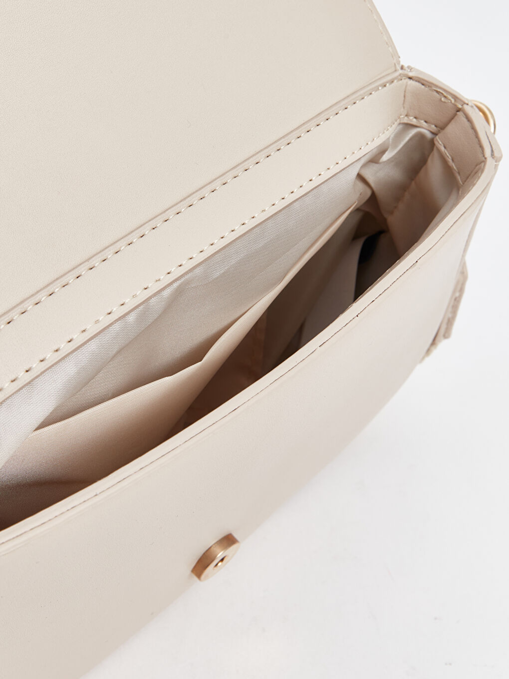 LCW ACCESSORIES Ekru Deri Görünümlü Kadın Omuz Çantası - 4