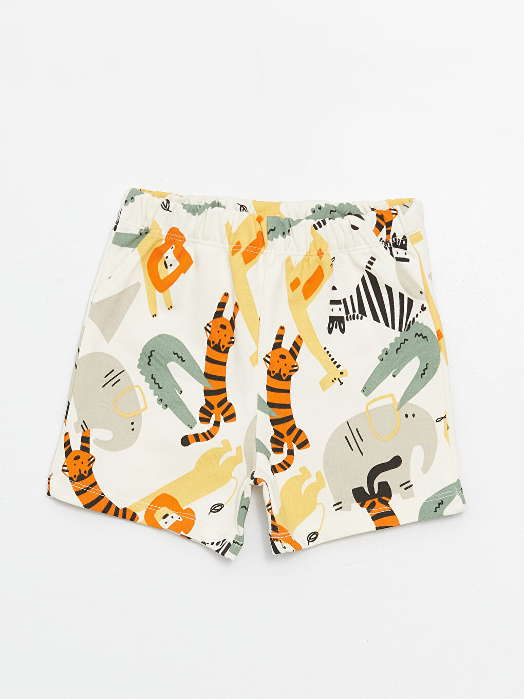 Gri Bisiklet Yaka Baskılı Erkek Bebek Tişört ve Şort 2'li Takım-3