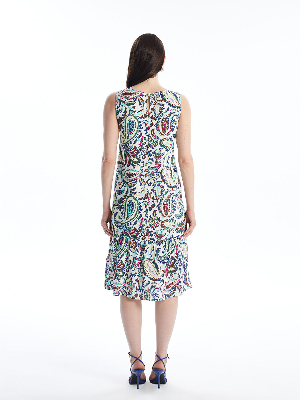 Crew Neck Floral A-Line Women's Dress -S4KO61Z8-F9C