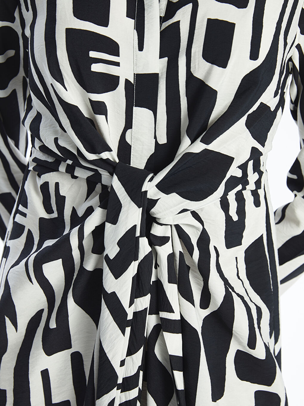 Patterned Long Sleeve Women's Shirt Dress -S4KO69Z8-LQJ