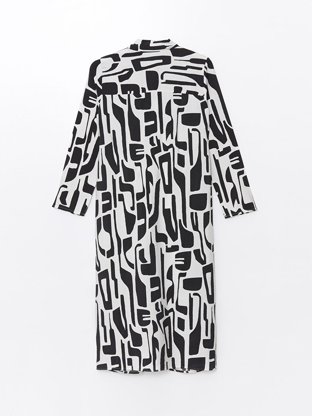 Patterned Long Sleeve Women's Shirt Dress -S4KO69Z8-LQJ