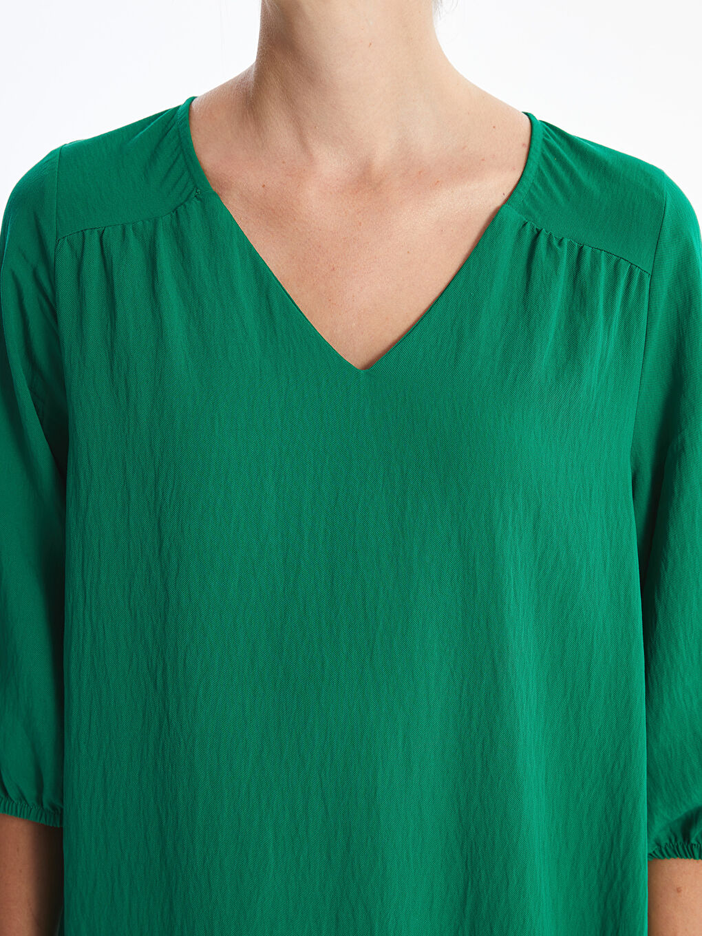 V-Neck Straight Balloon Sleeve Women's Dress -S4KO72Z8-YJG