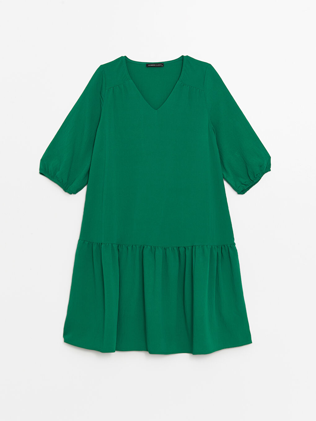 V-Neck Straight Balloon Sleeve Women's Dress -S4KO72Z8-YJG