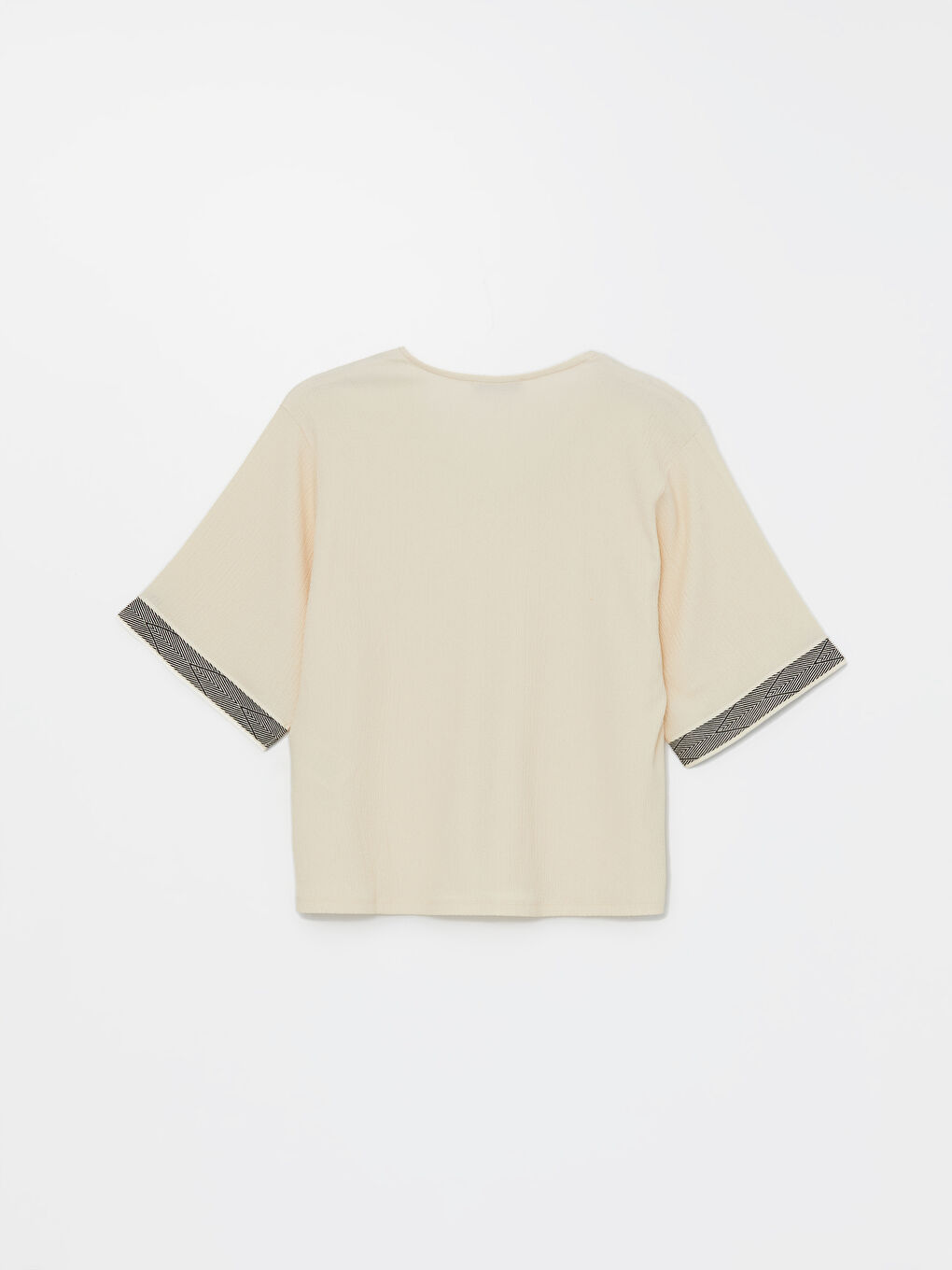 V Neck Stripe Detailed Oversize Women's Blouse -S4KO75Z8-FX0
