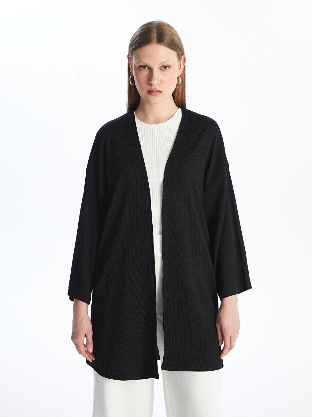 Shawl Collar Straight Long Sleeve Women's Cardigan -S4KO76Z8-CVL