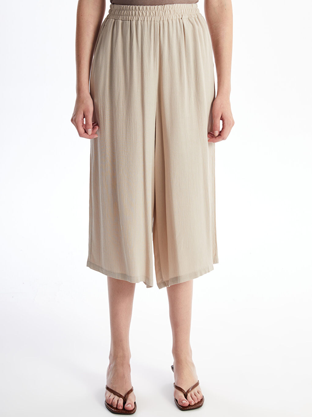 Elasticated Waist Loose Fit Women's Capri -S4KO77Z8-FFG