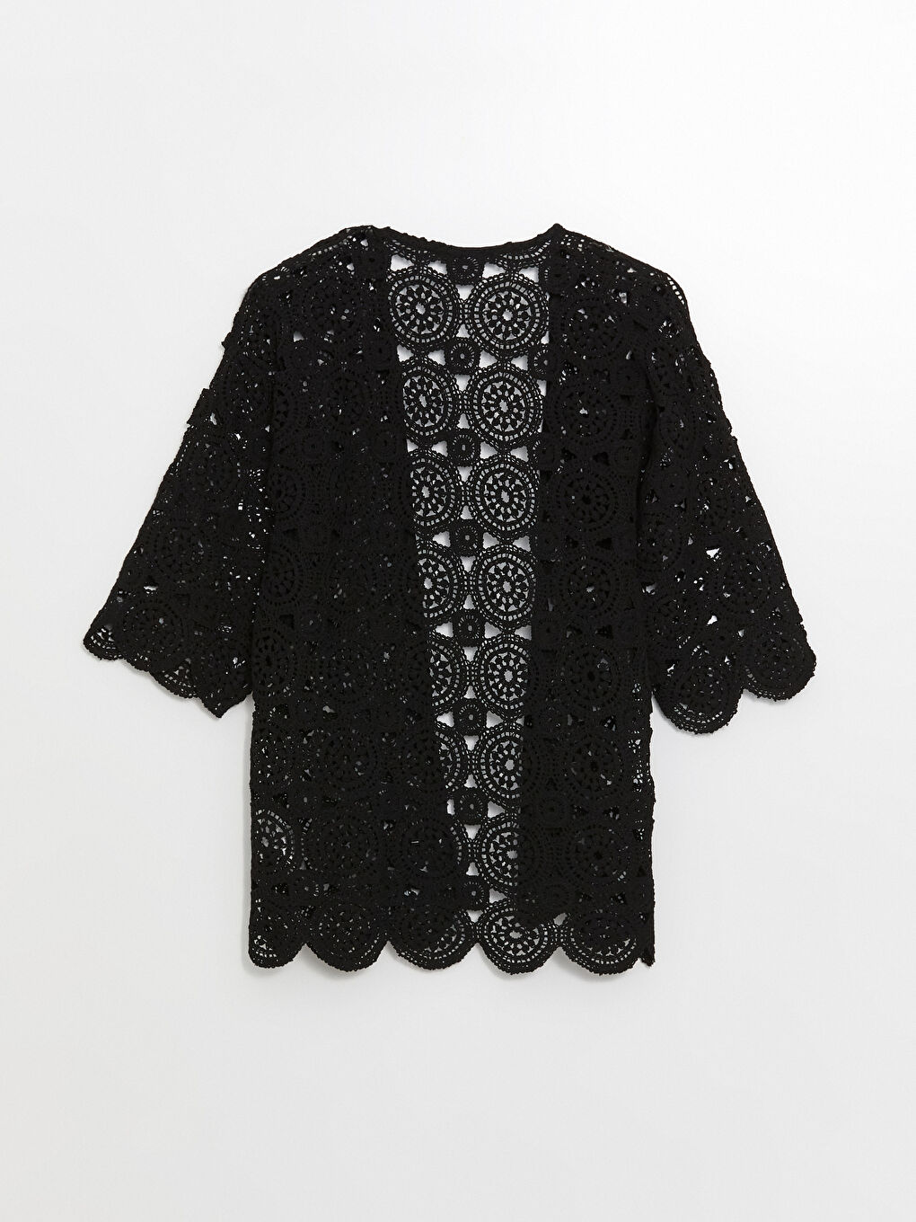 Shawl Collar Embroidered Oversize Women's Crochet Cardigan -S4KO83Z8-CVL