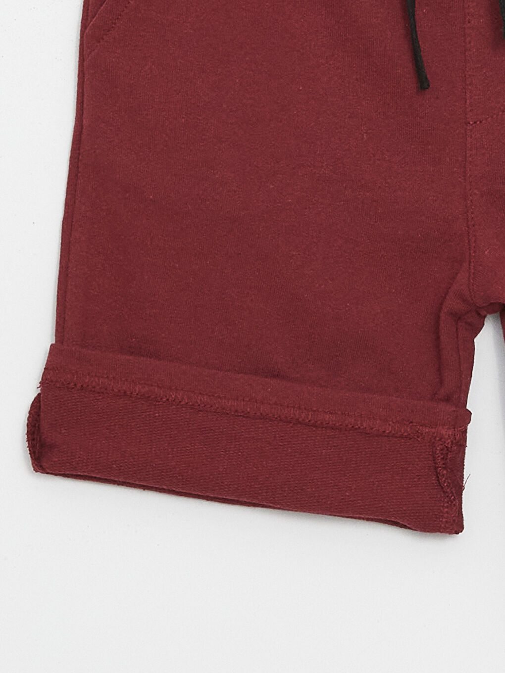 Bordo Beli Lastikli Basic Erkek Çocuk Şort-2