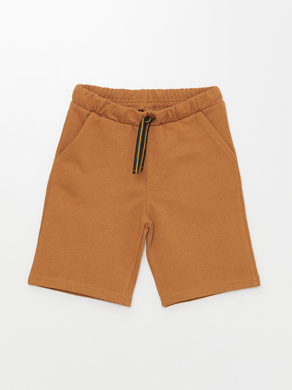 Kahverengi Beli Lastikli Basic Erkek Çocuk Şort