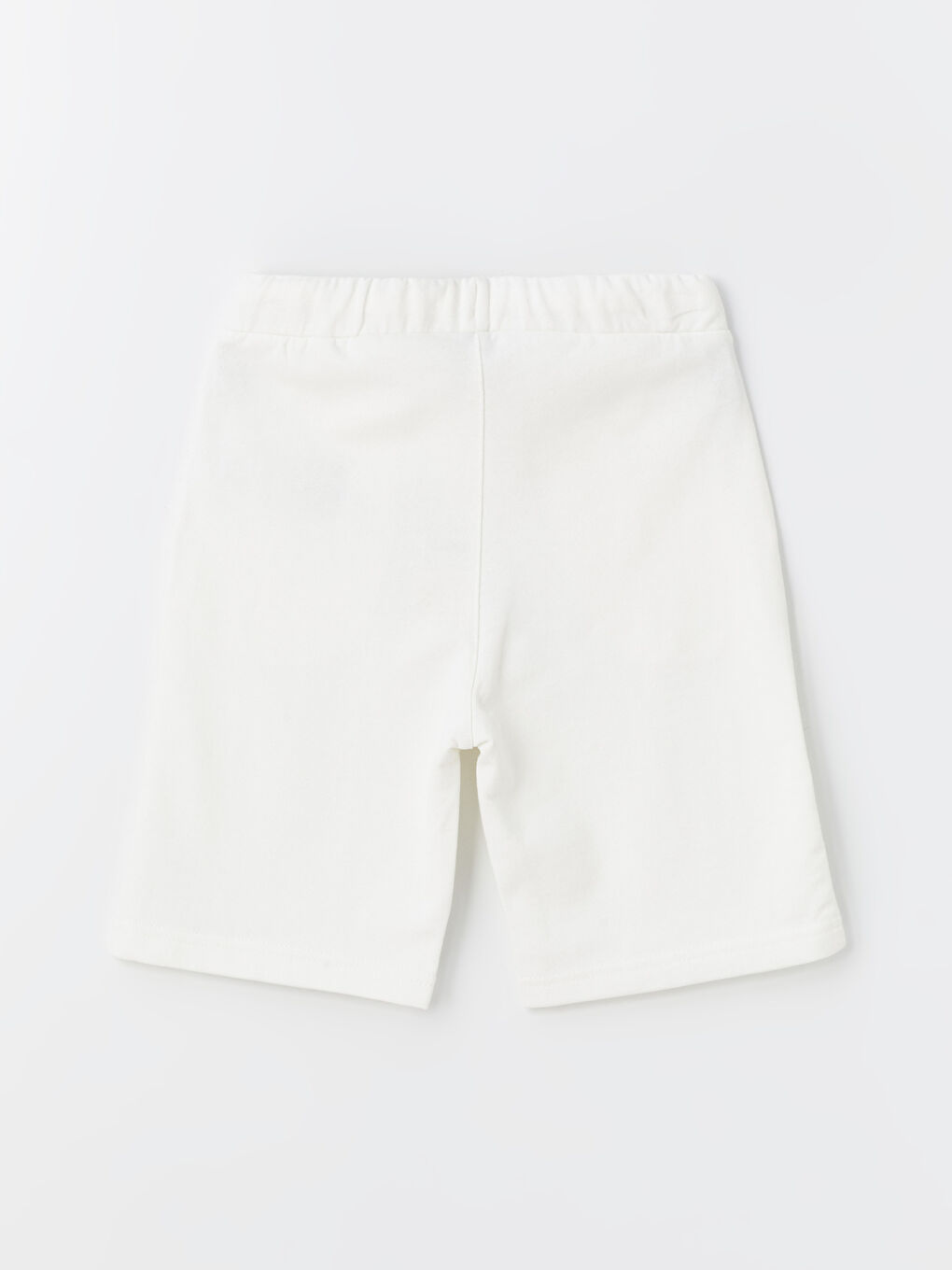 Beyaz Beli Lastikli Basic Erkek Çocuk Şort-1