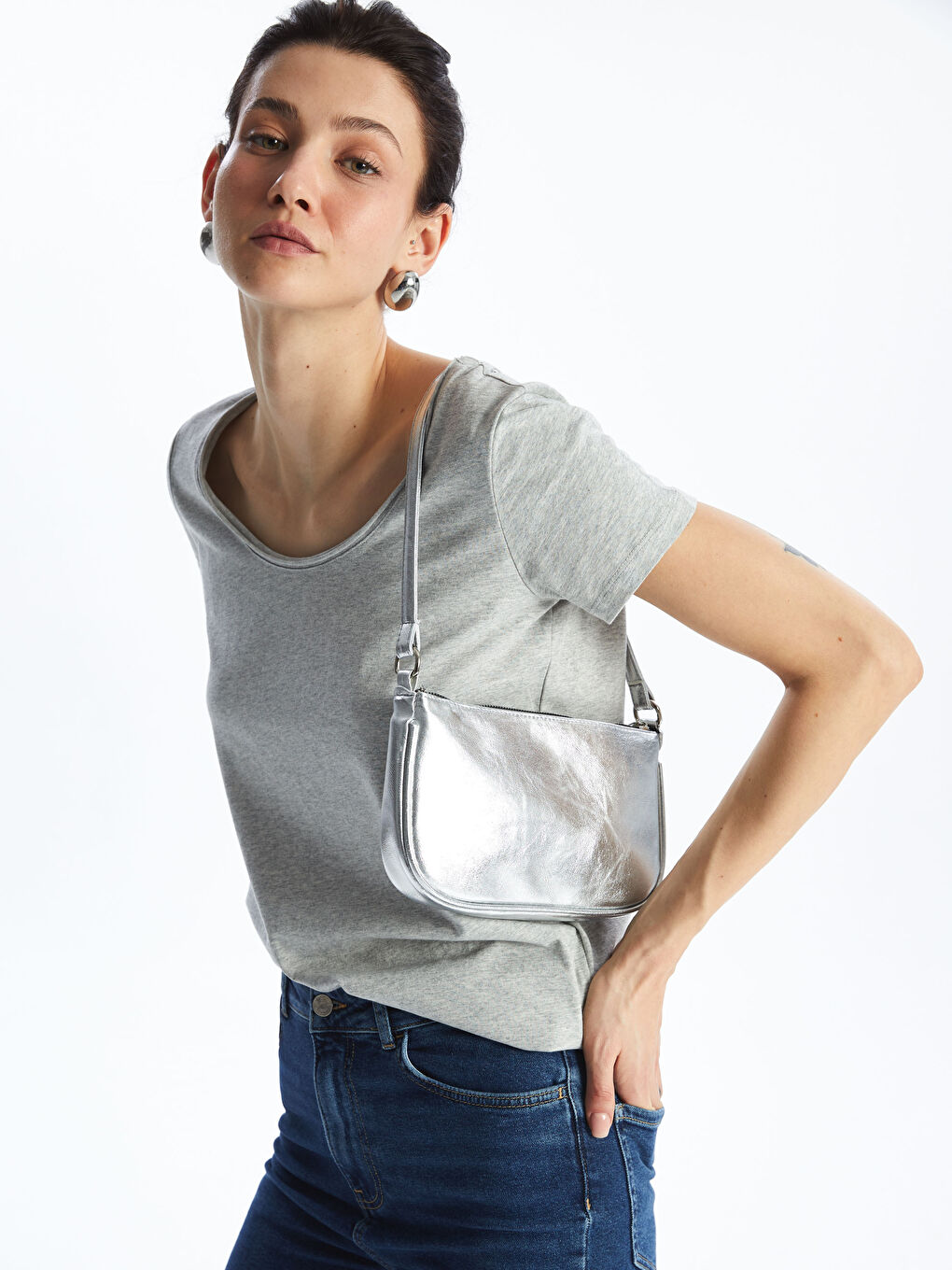 Crew Neck Plain Short Sleeve Women's T-Shirt -S4KP61Z8-JMD