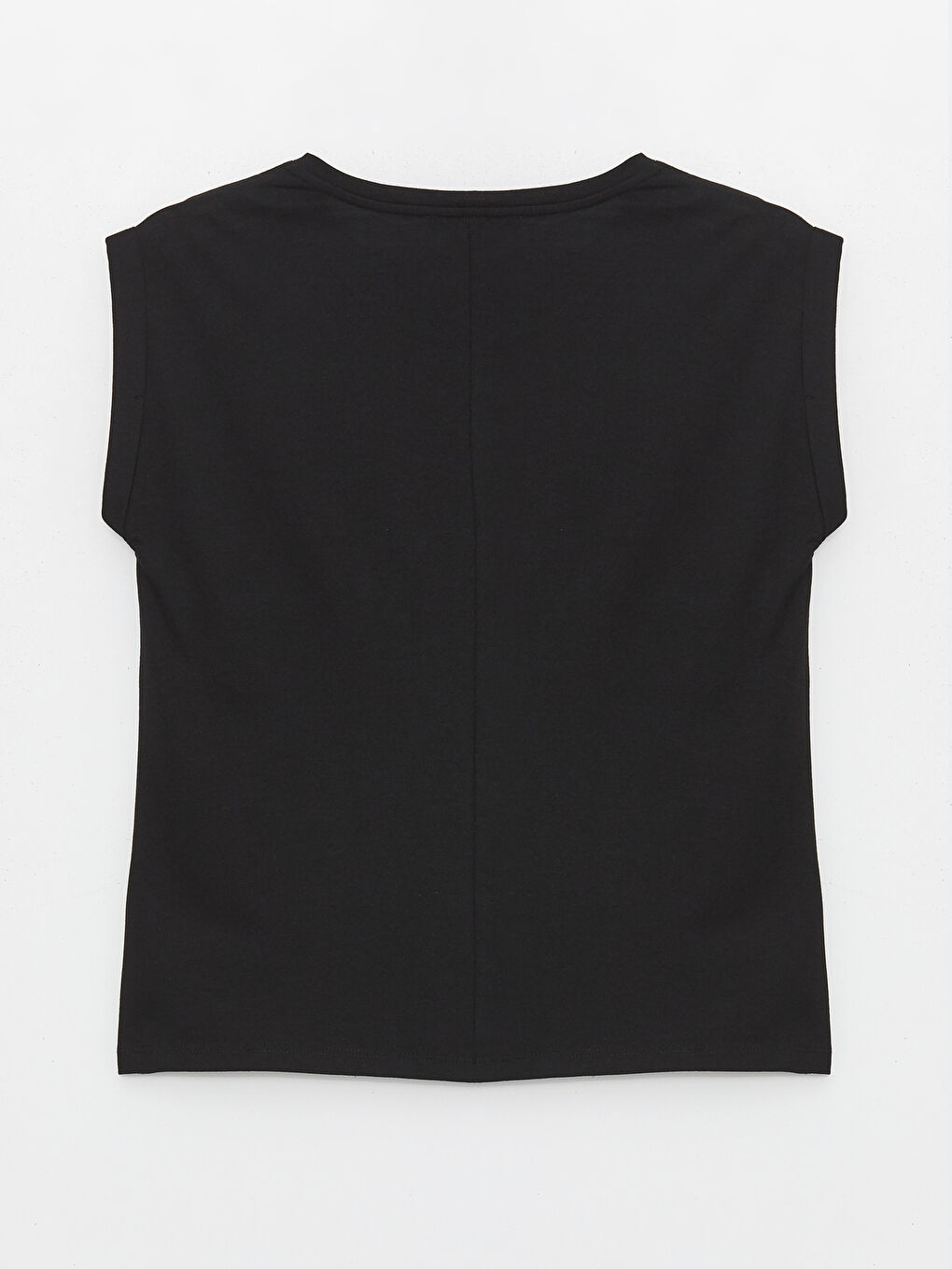 Siyah Bisiklet Yaka Baskılı Kısa Kollu Kadın Tişört-6