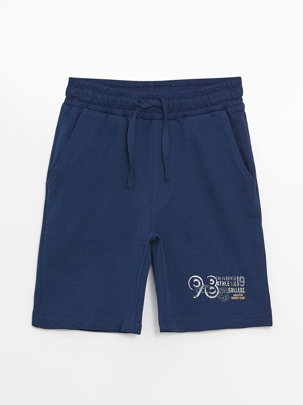 Lacivert Beli Lastikli Baskılı Erkek Çocuk Şort