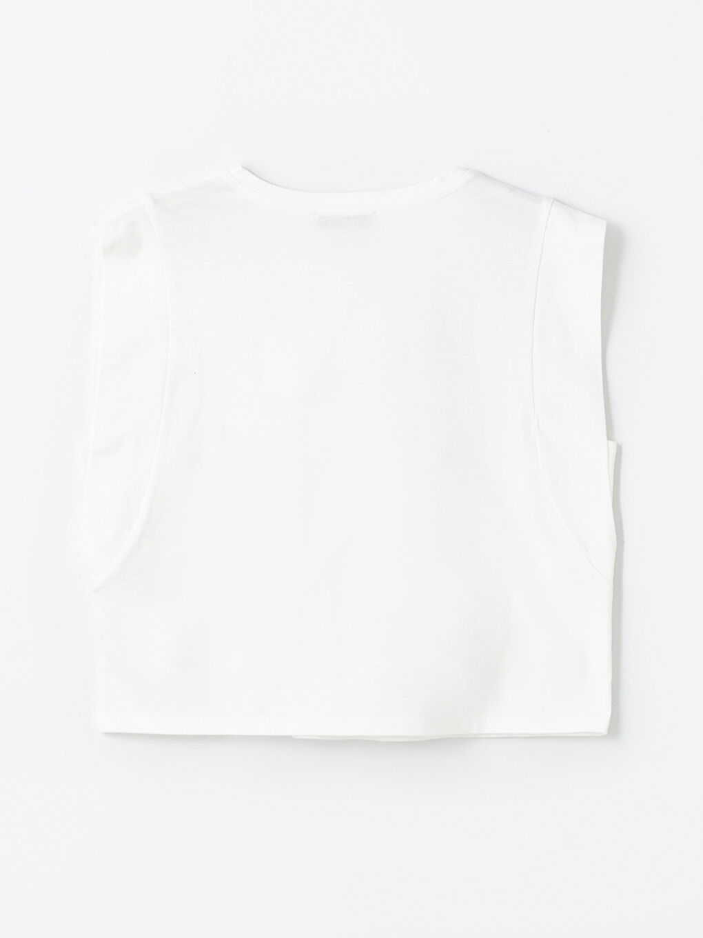 Beyaz Bisiklet Yaka Düz Kısa Kollu Kadın Tişört-6