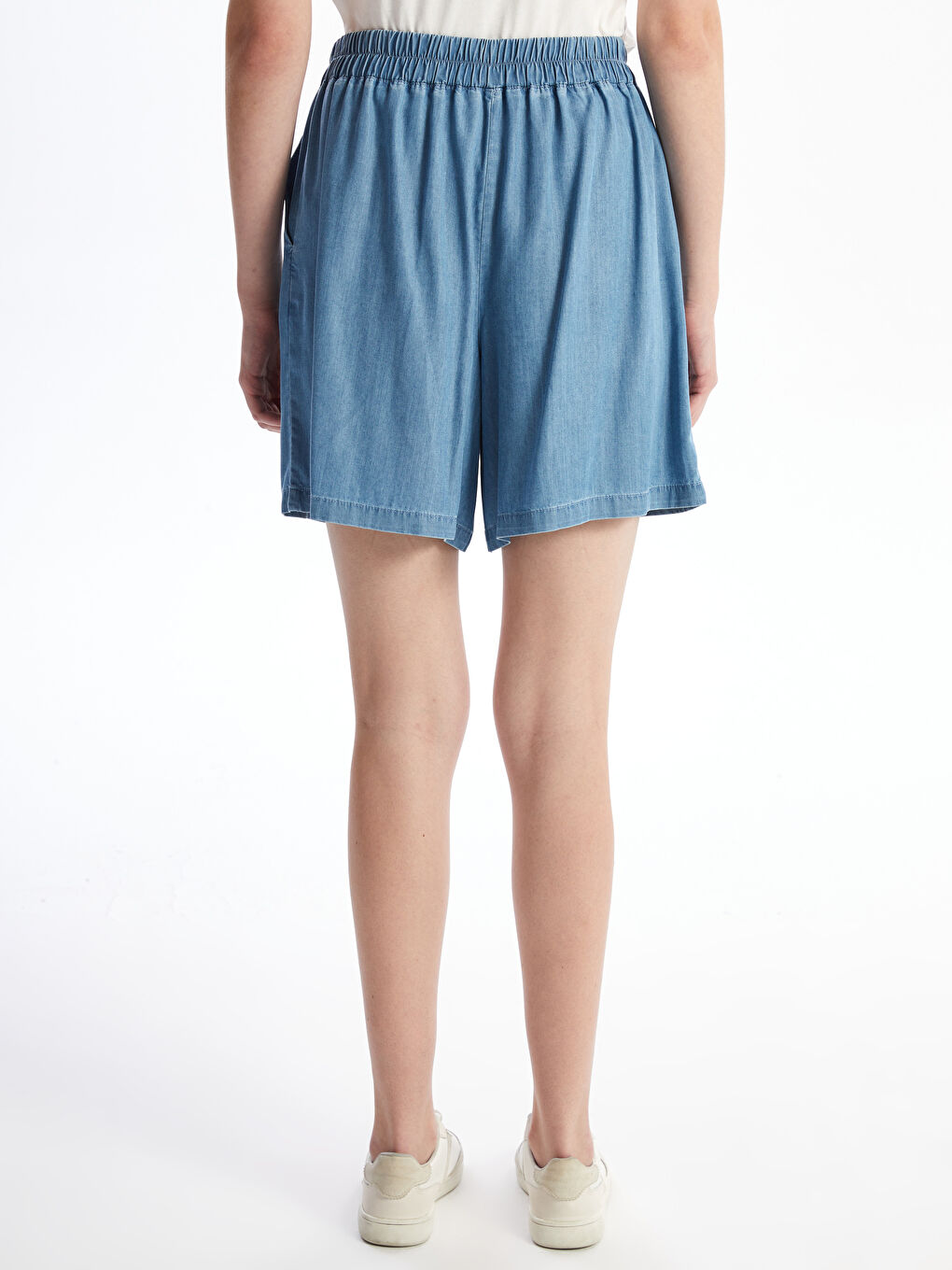 Women's Straight Elastic Waist Jean Shorts -S4KQ10Z8-315