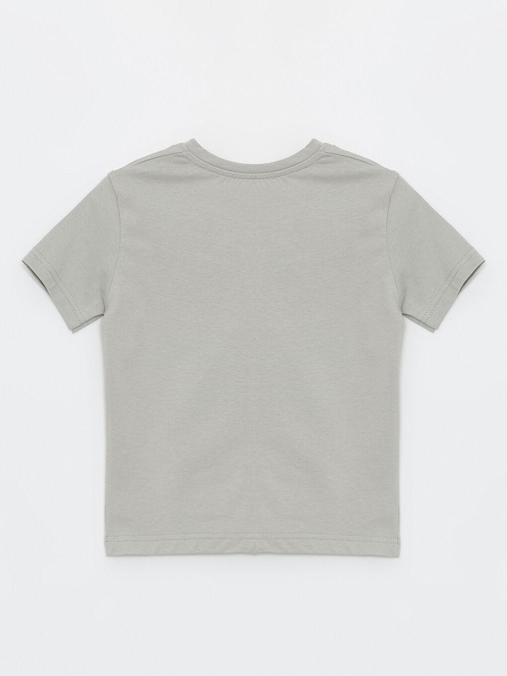 Gri Bisiklet Yaka Kısa Kollu Erkek Çocuk Tişört-3