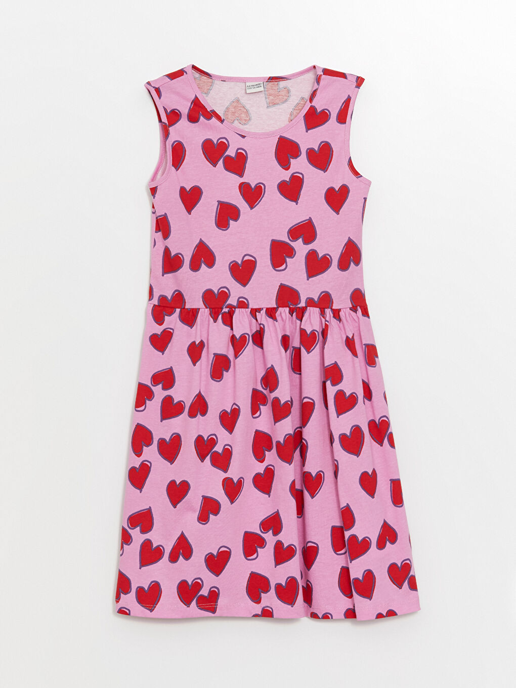 Crew Neck Printed Girls' Dress-2