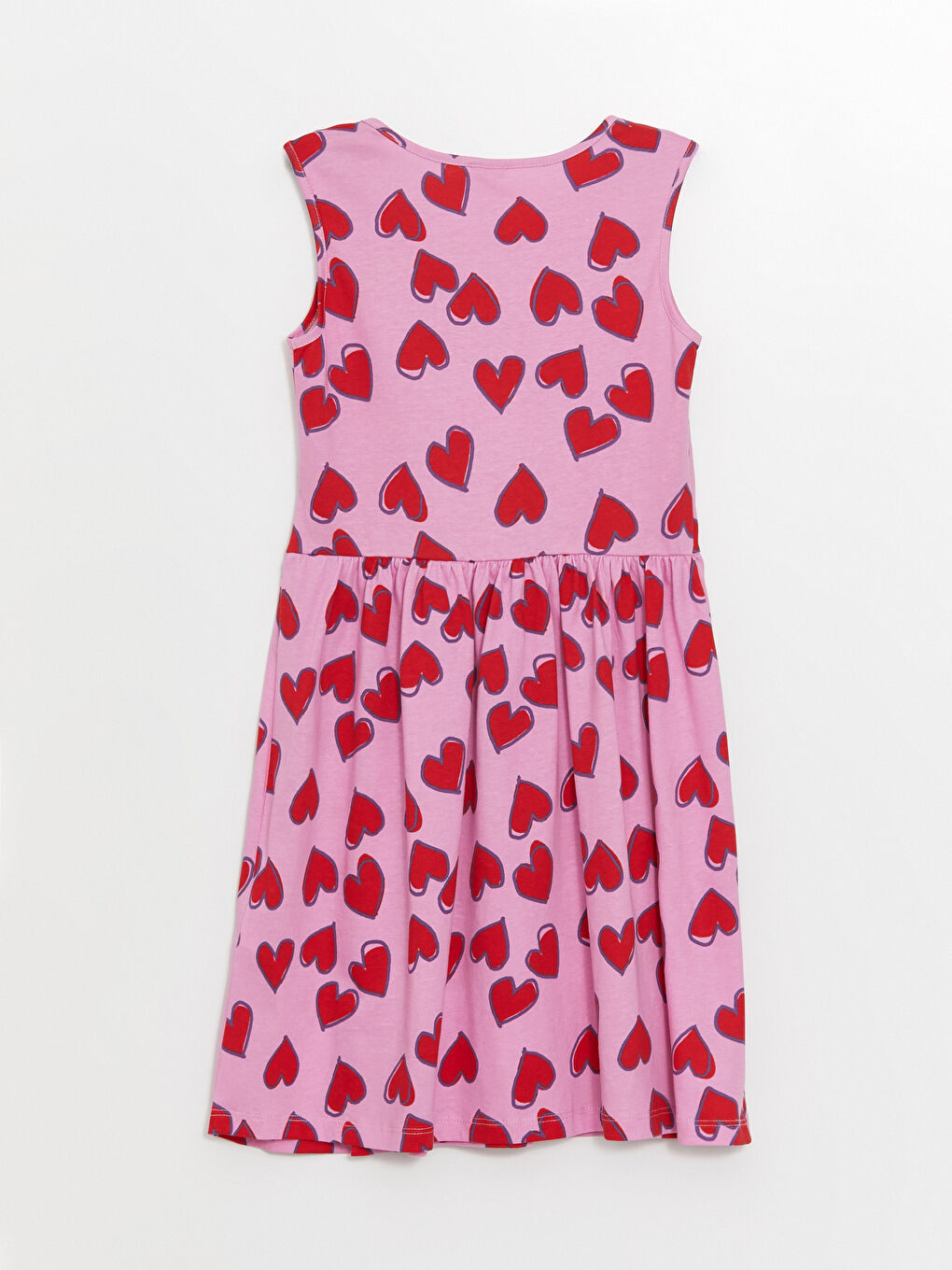 Crew Neck Printed Girls' Dress-4