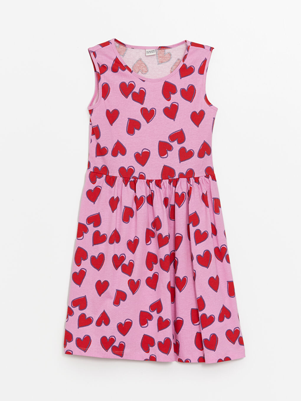 Crew Neck Printed Girls' Dress-5