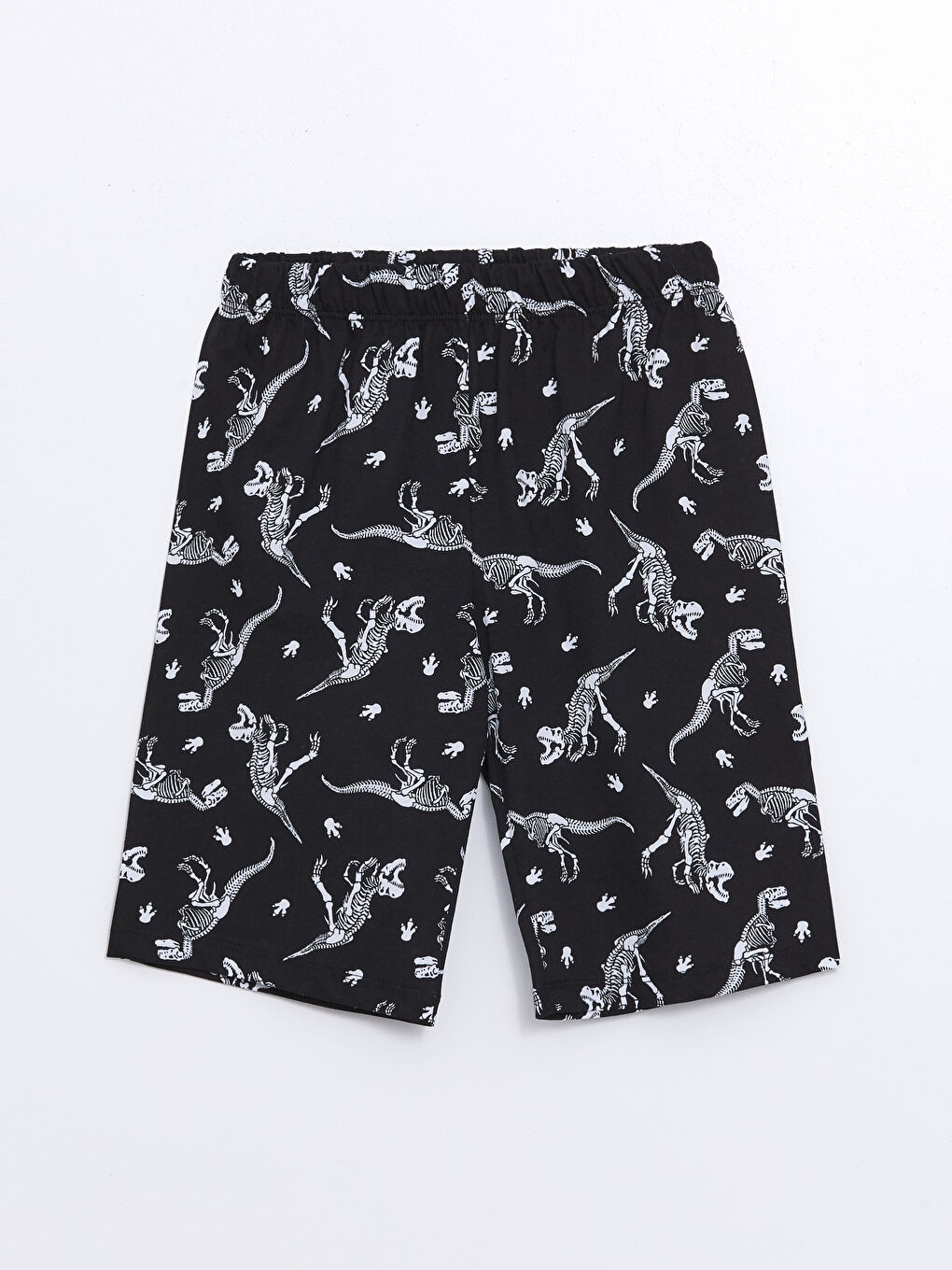 Siyah Beli Lastikli Baskılı Erkek Çocuk Pijama Şort