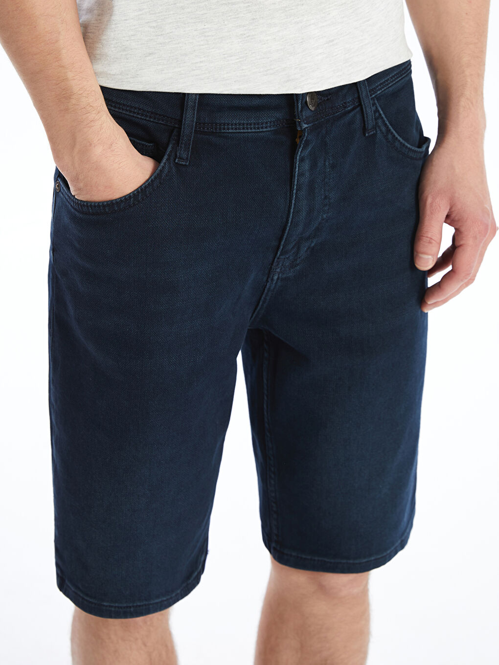 XSIDE İndigo Slim Fit Erkek Jean Şort - 1