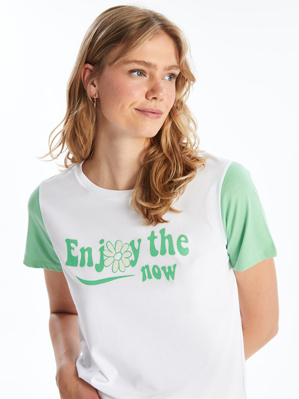 Crew Neck Printed Short Sleeve Women's T-Shirt