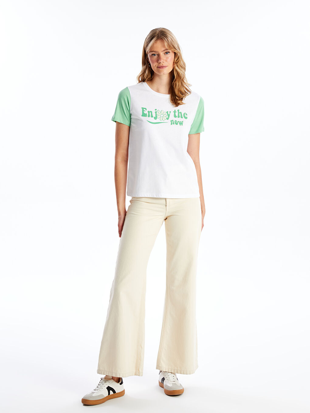 Crew Neck Printed Short Sleeve Women's T-Shirt-2