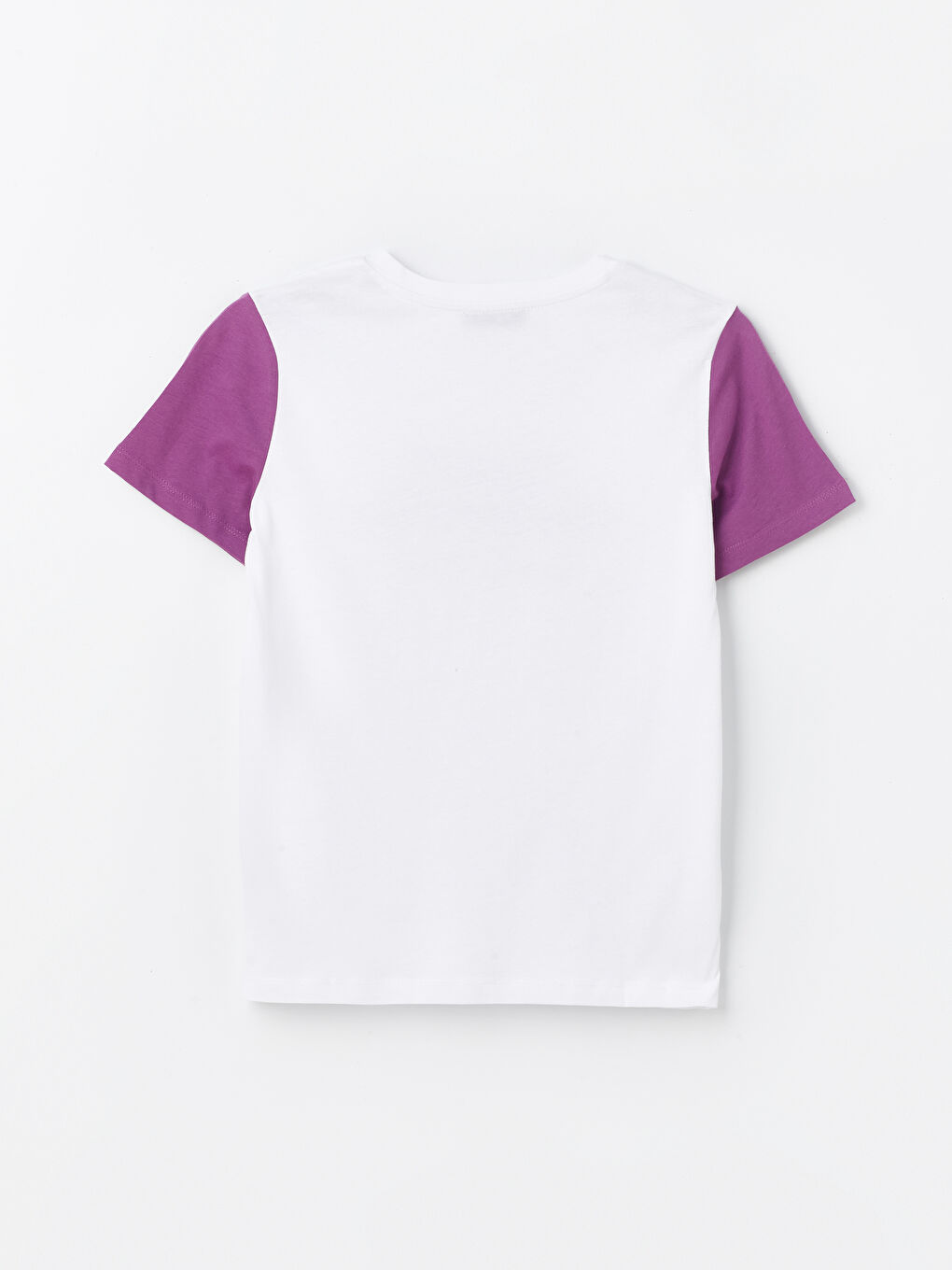 Beyaz Bisiklet Yaka Baskılı Kısa Kollu Kadın Tişört-6