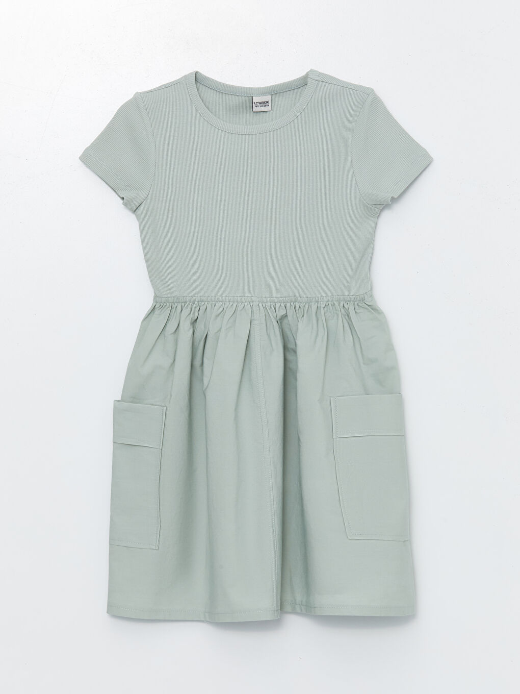 فستان بنات بكول مدور وكم قصير