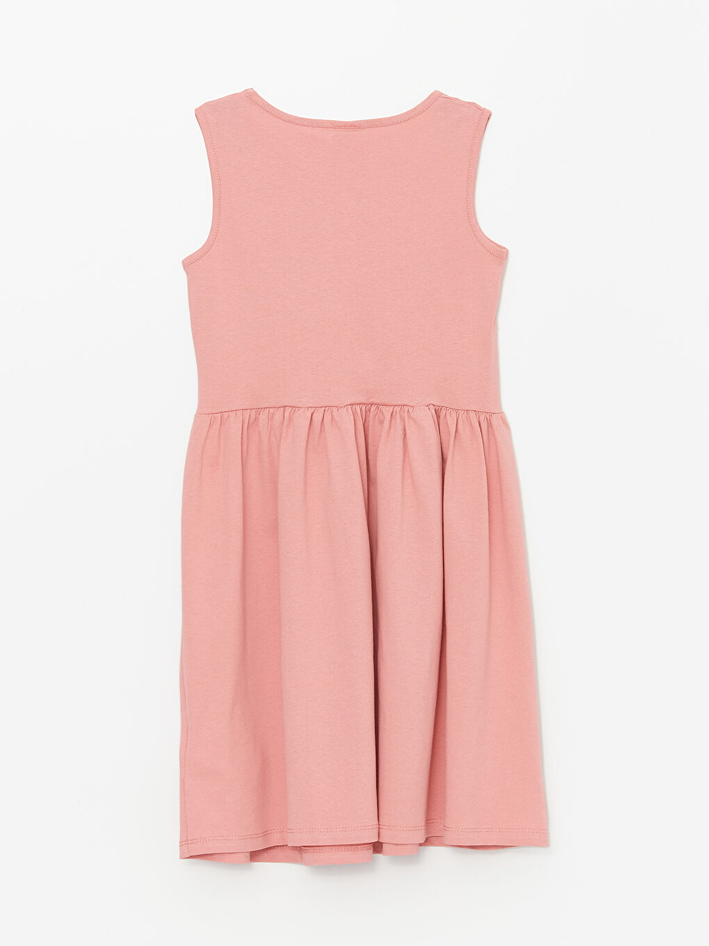 Pembe Bisiklet Yaka Çiçekli Kız Çocuk Elbise-4