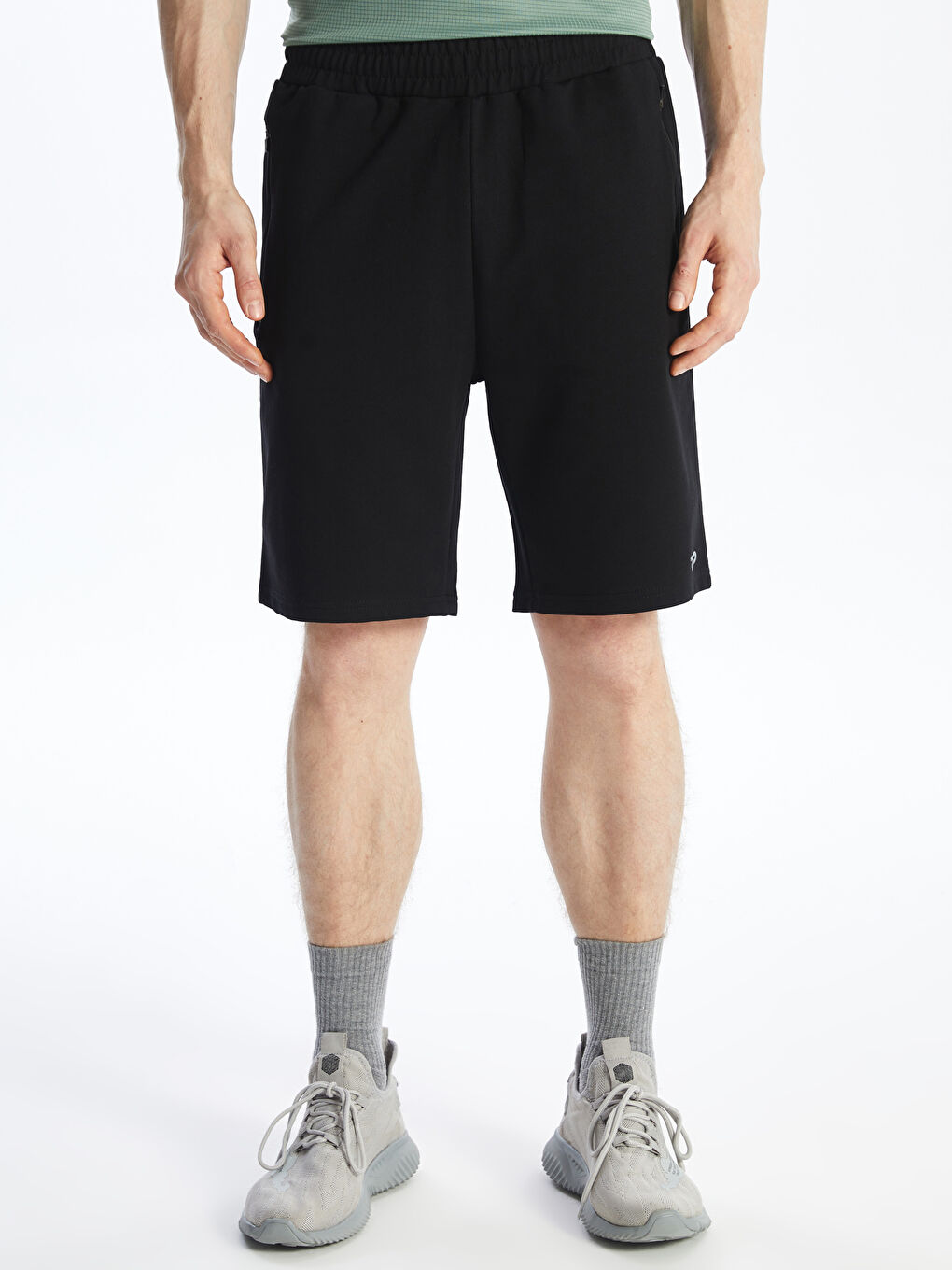 Siyah Slim Fit Erkek Şort-2