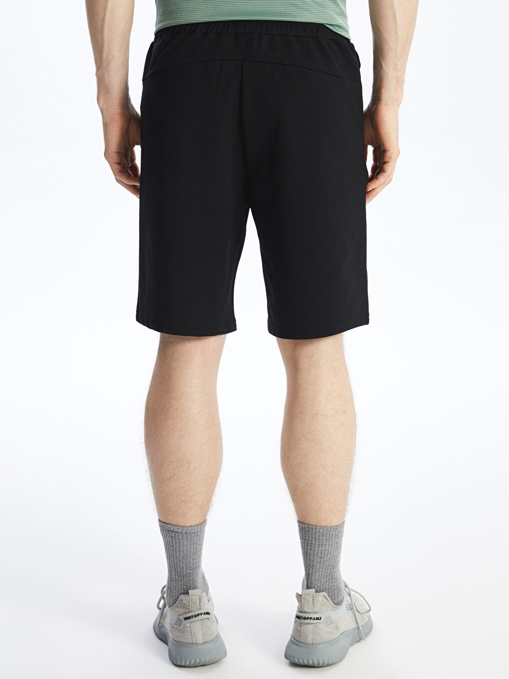 Siyah Slim Fit Erkek Şort-4