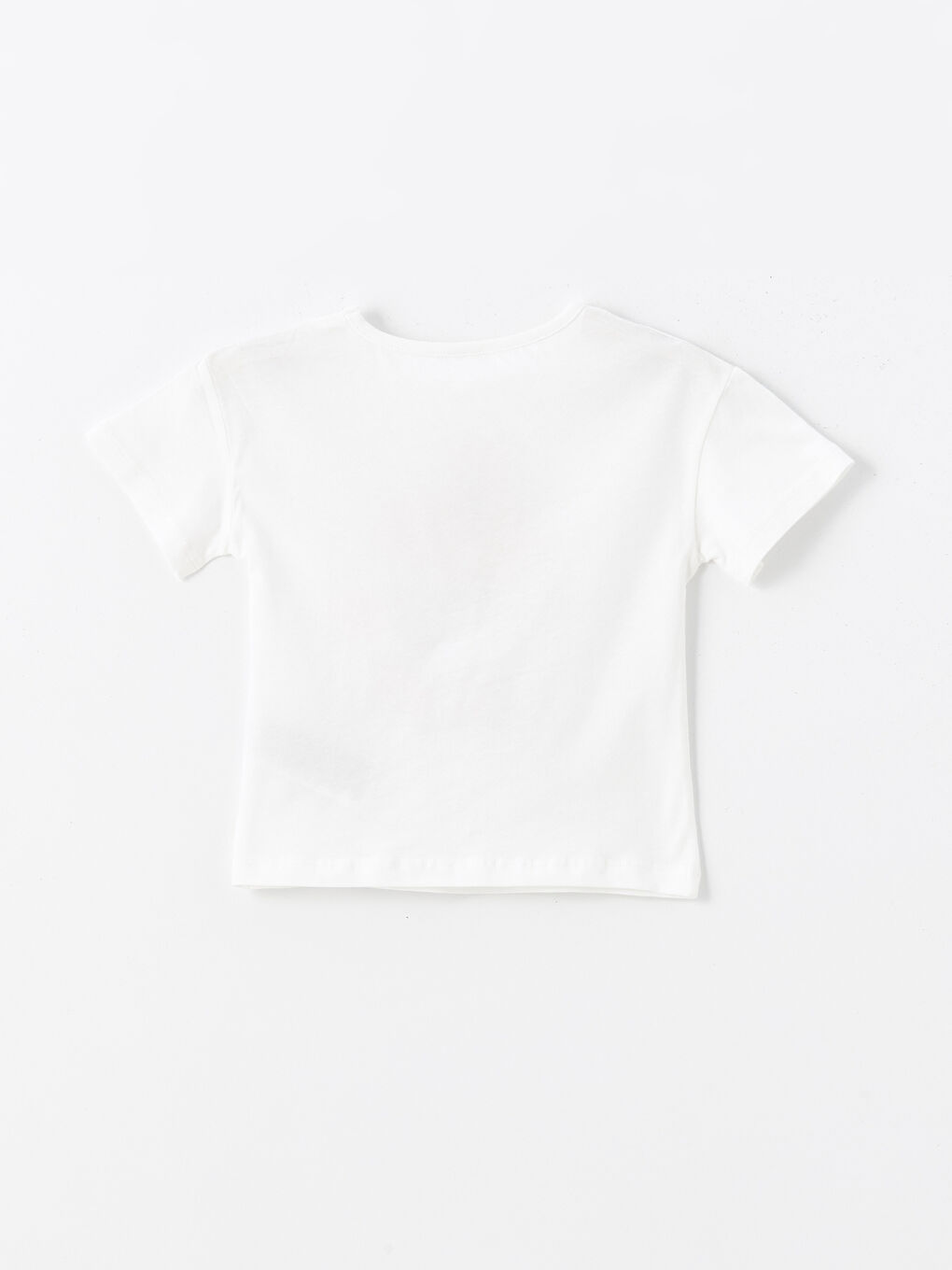 Beyaz Bisiklet Yaka Kısa Kollu Baskılı Kız Bebek Tişört ve Tayt Pantolon 2'li Takım-2