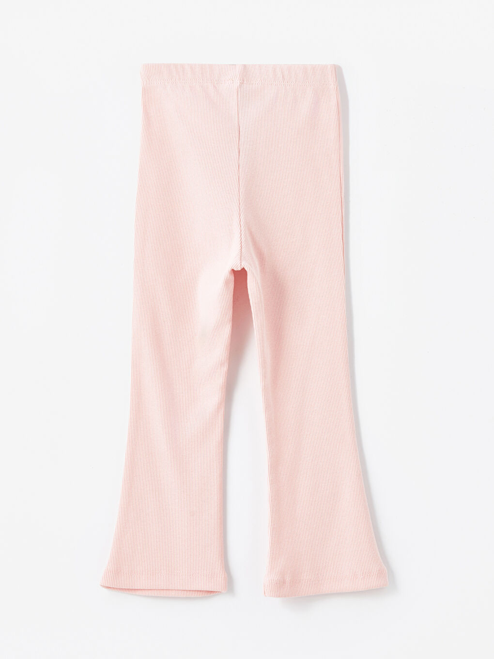 Pembe Beli Lastikli  Basic Kız Bebek İspanyol Paça Tayt-1