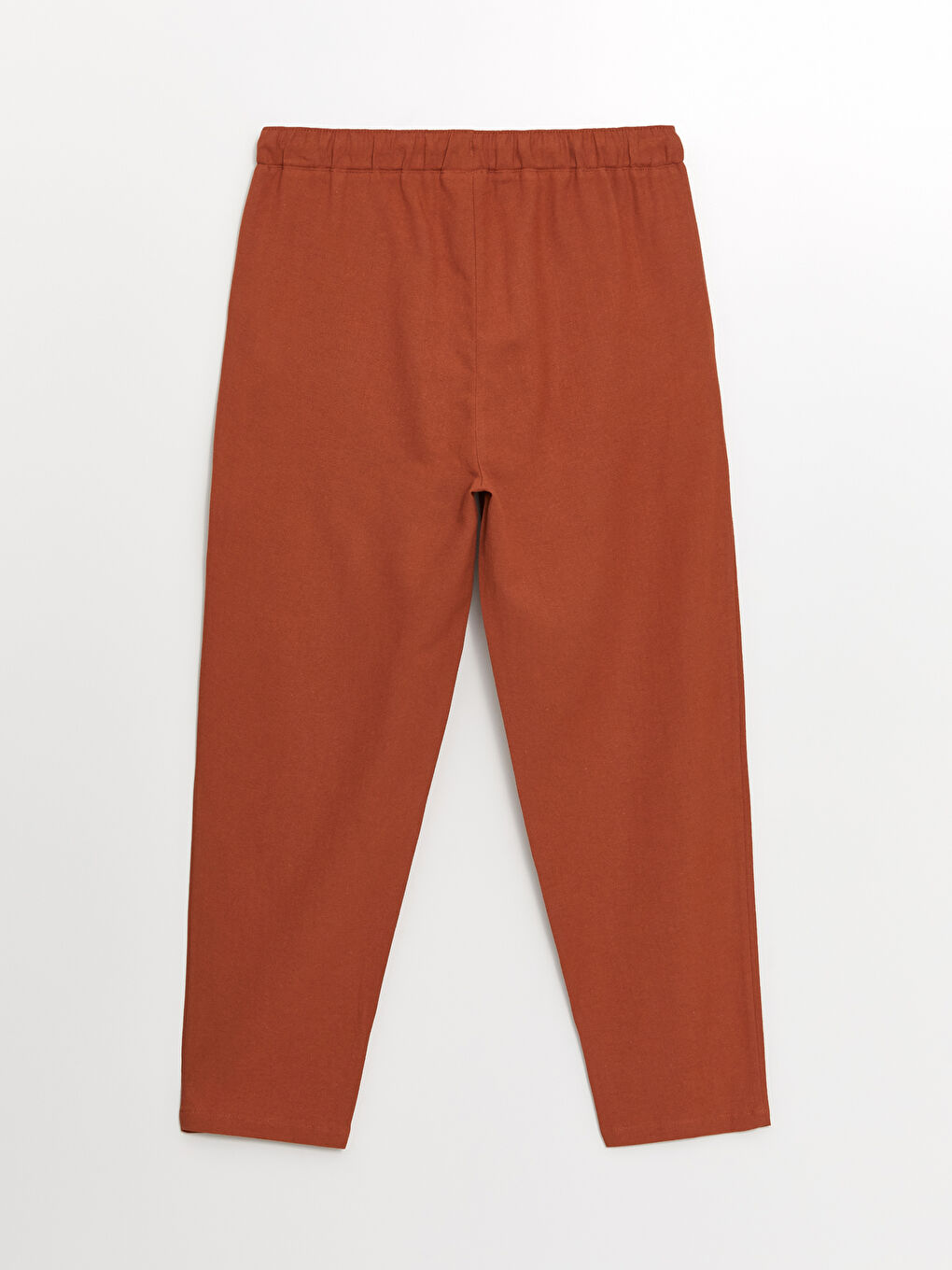Elastic Waist Comfortable Fit Straight Linen Blend Women's Pants -S4KS80Z8-YH8