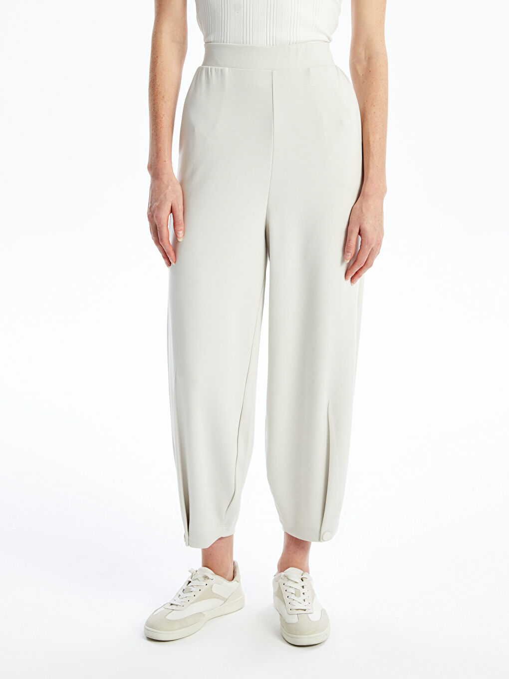 LCW Vision Elasticated Waist Relaxed Fit Women's Trousers -S4KS89Z8-VF5