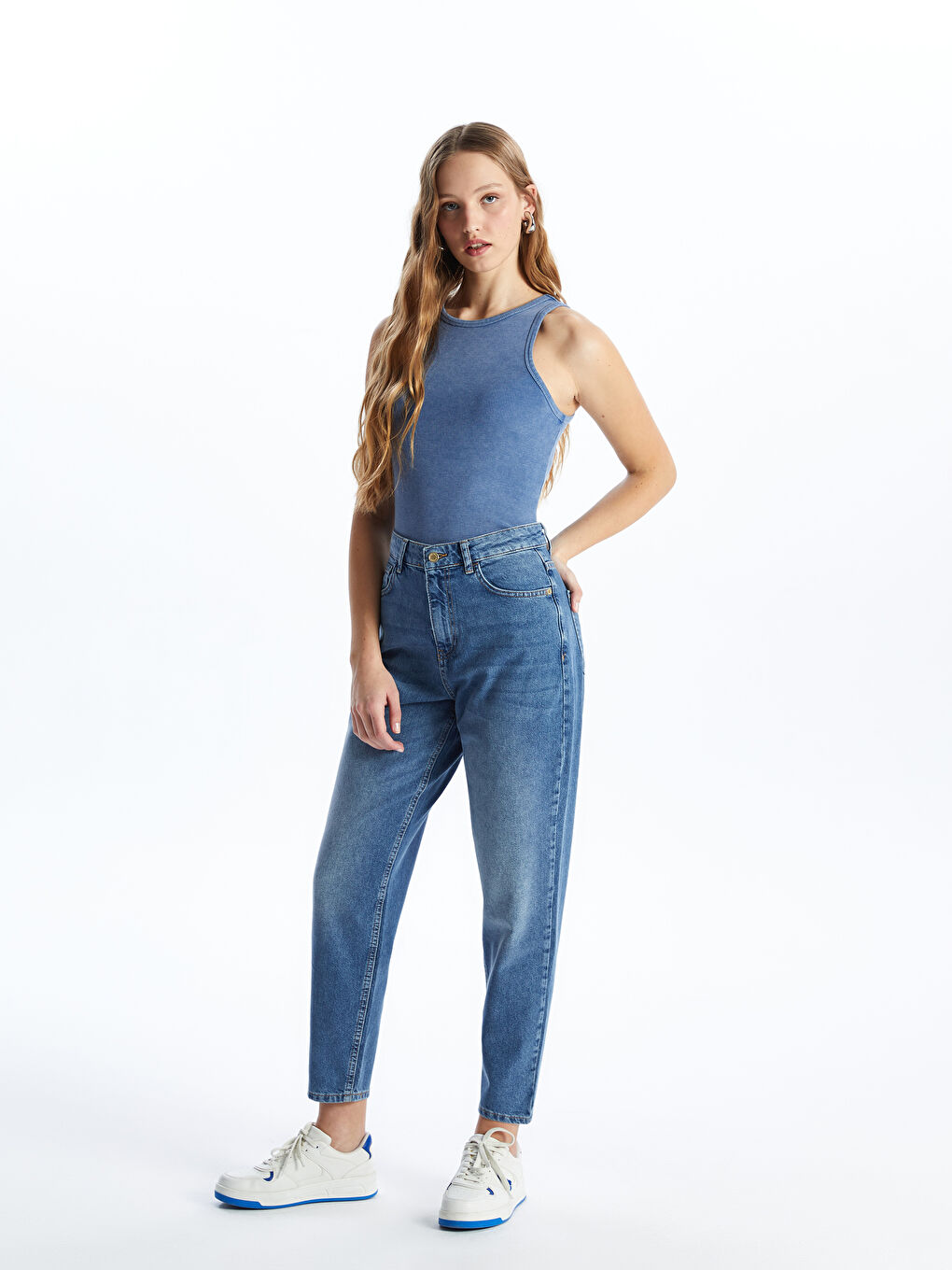 LCW Jeans Orta İndigo Rodeo Mom Fit Kadın Jean Pantolon - 1