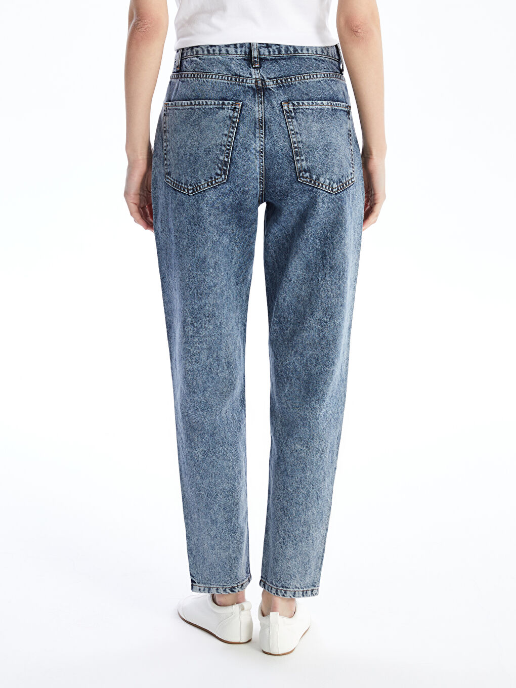 İndigo Mom Fit Kadın Jean Pantolon-3