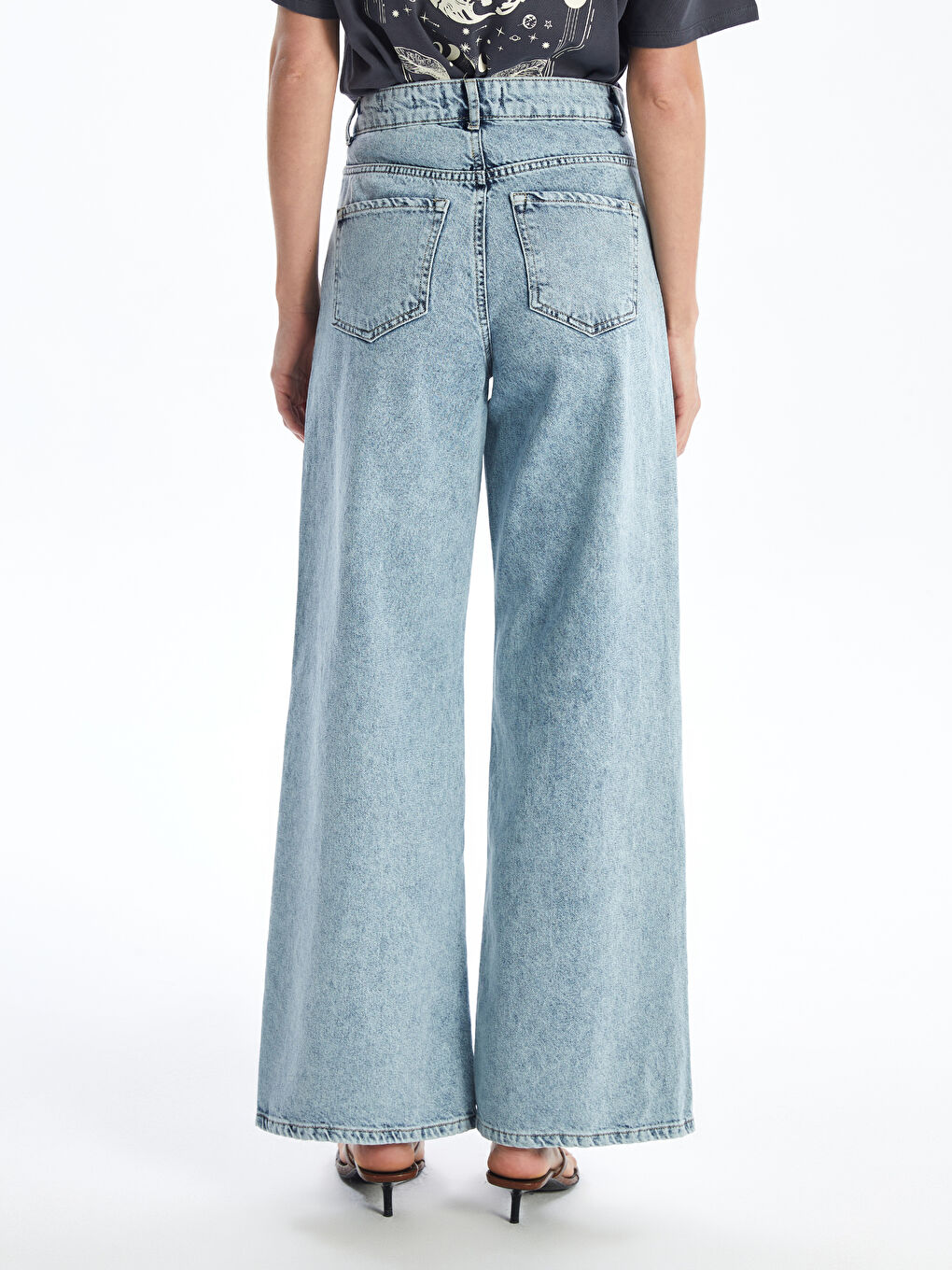 İndigo Wideleg Kadın Jean Pantolon-3