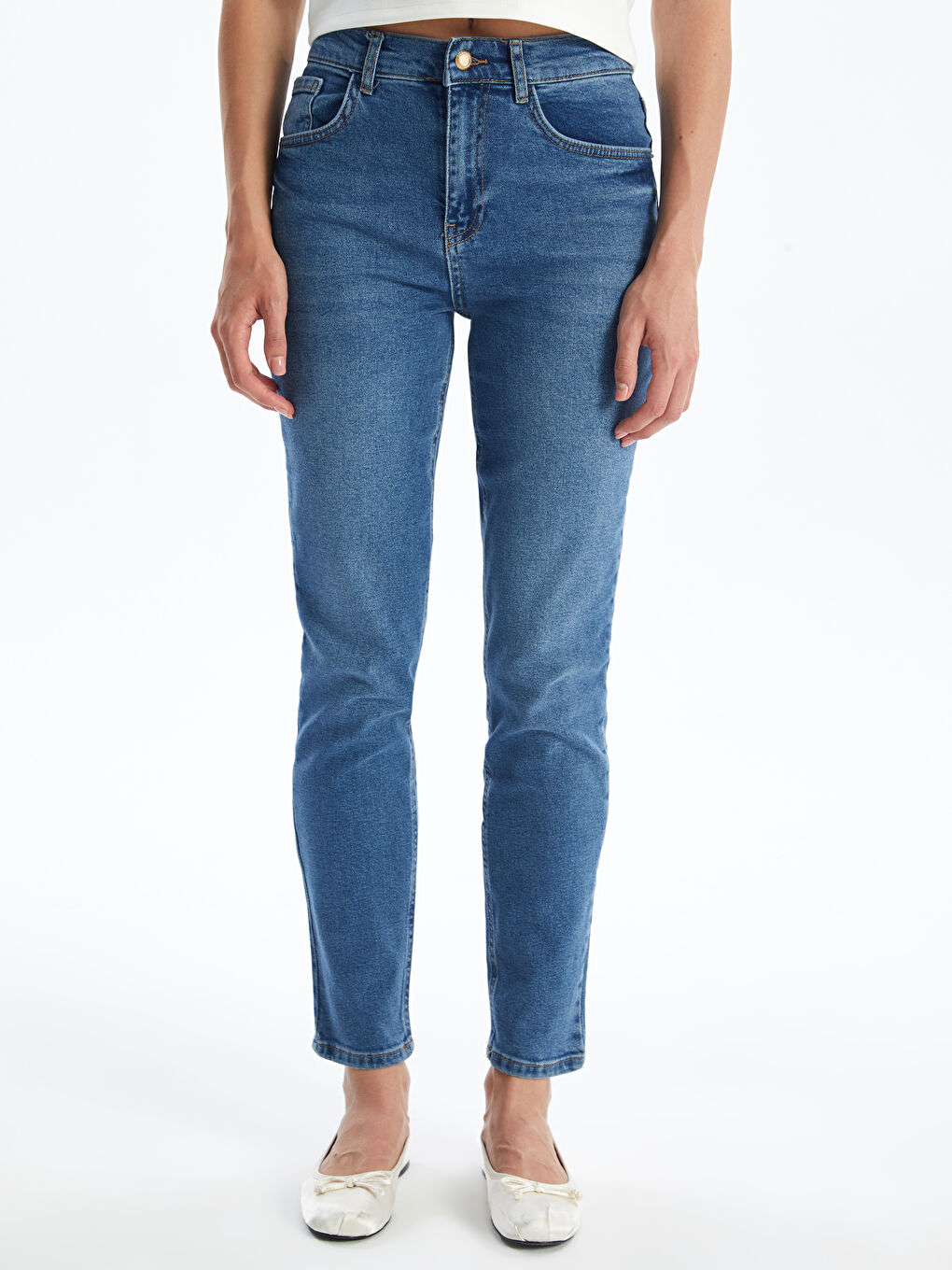 LCW Jeans Orta İndigo Rodeo Mom Fit Kadın Jean Pantolon - 1