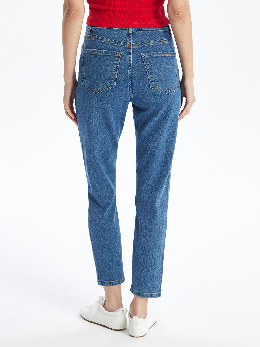 LCW Jeans Orta İndigo Rodeo Slim Mom Kadın Jean Pantolon - 2