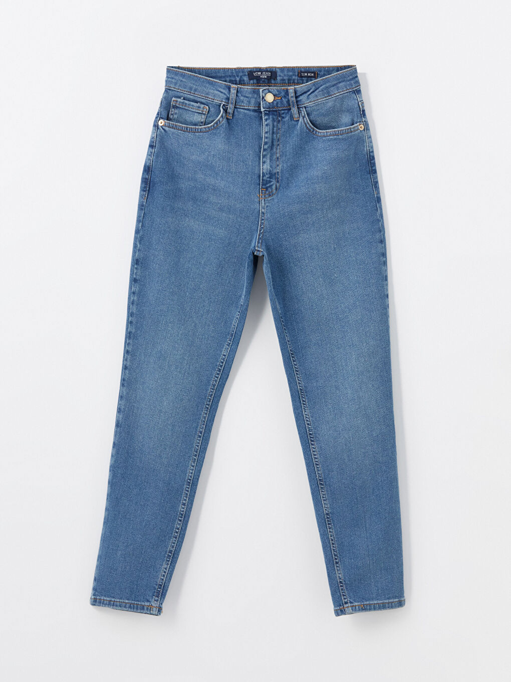 LCW Jeans Orta İndigo Rodeo Slim Mom Kadın Jean Pantolon - 4