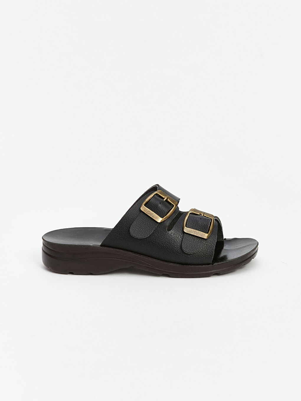 Buckle Detailed Double Banded Boy Slippers -S4KT76Z4-HUC