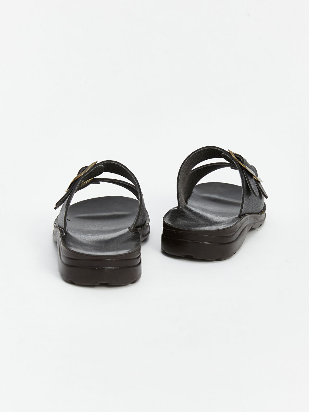 Buckle Detailed Double Banded Boy Slippers -S4KT76Z4-HUC