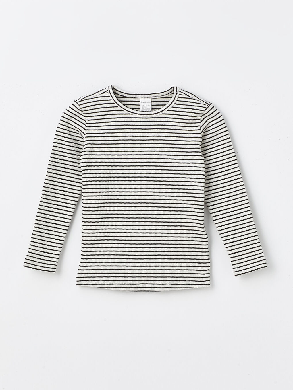 Ekru Beli Lastikli Çizgili Erkek Bebek Pijama Alt-1